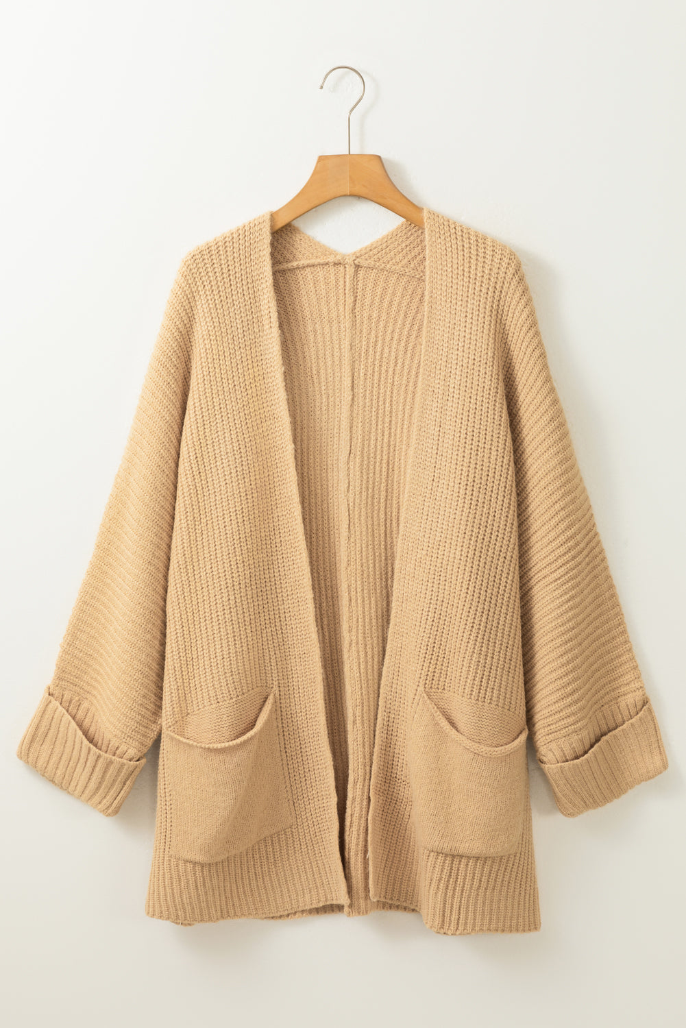 Oversized Fold Over Sleeve Sweater Cardigan