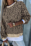 Parchment Leopard Print Crew Neck Sweatshirt