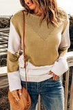 Two-Tone Chevron Pullover Sweater