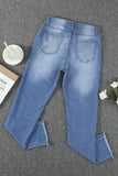 Jean skinny bleu ciel taille haute longueur cheville