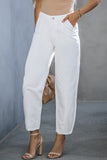 Solid High Waist Casual Pants