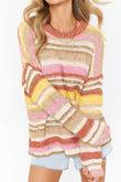 Striped Knit Drop Shoulder Sweater