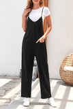 Pocketed Adjustable Spaghetti Strap Straight Leg Jumpsuit