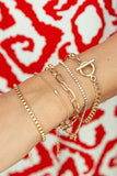 Gold Rhinestone Geometric Plated 5-pcs Bracelet Set