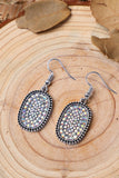 Boucles d'oreilles crochet en argent antique plein de diamants