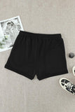 Tie Waist Side Pockets Cuffed Lounge Shorts