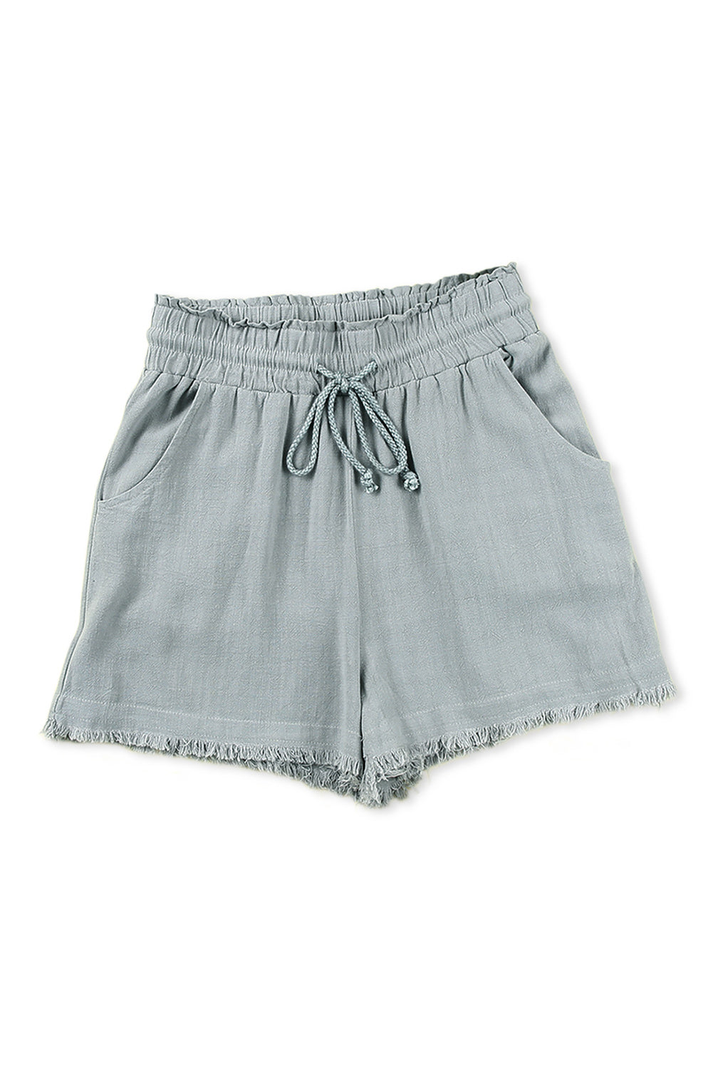 Drawstring Frayed Edge Pocketed Shorts