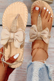 Summer Linen Bow Knot Thong Sandals