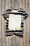 Tie Dye Stripe Print Bleached T-Shirt