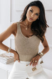 Slim-fit V Neck Ribbed Knit Tank Top