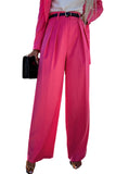 Pleated High Waist Wide Leg Casual Pants