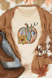 Pumpkin with Flower Graphic T Shirt