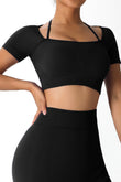 Strappy Halter Ribbed Seamless Crop Yoga Top