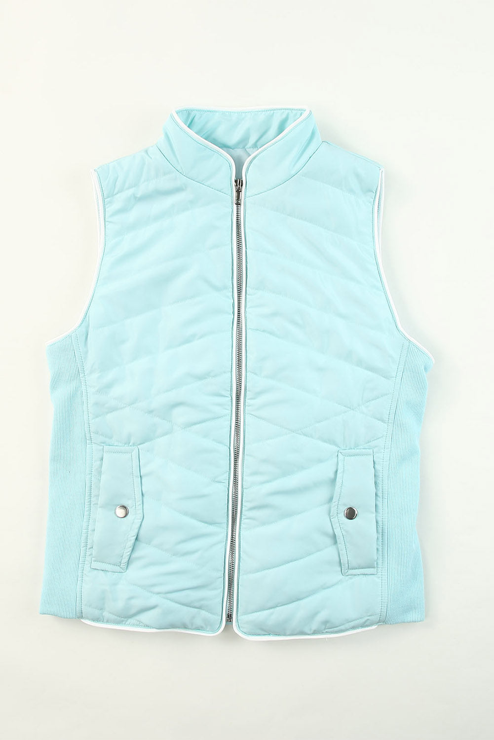 Zip-up Side Pockets Puffer Vest