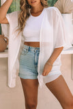 Plain Oversized Half Sleeve Open Front Kimono