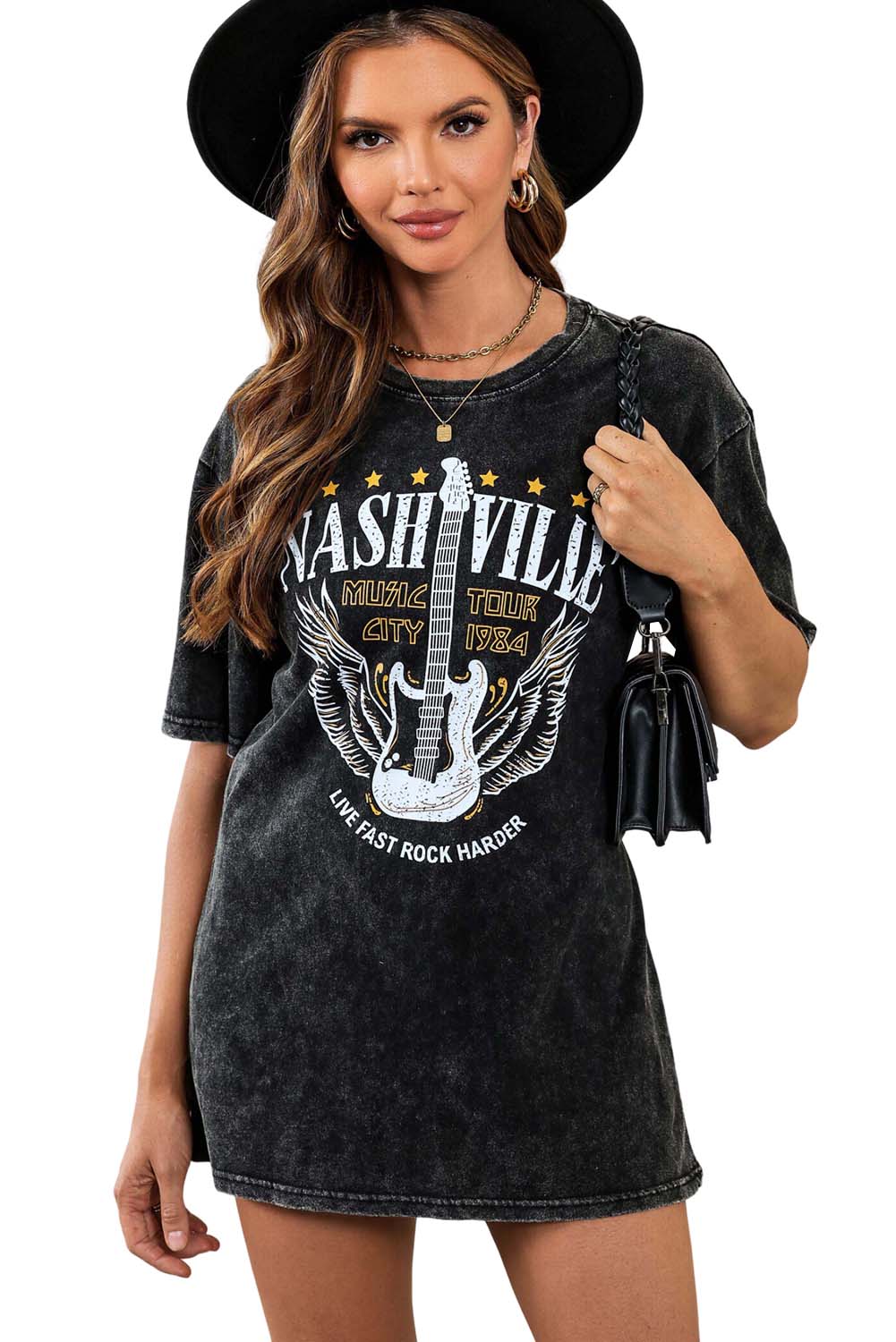 Mineral Wash NASHVILLE Vintage Graphic T Shirt