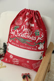 Fiery Red Christmas Drawstring Large Gift Bag 50*66cm