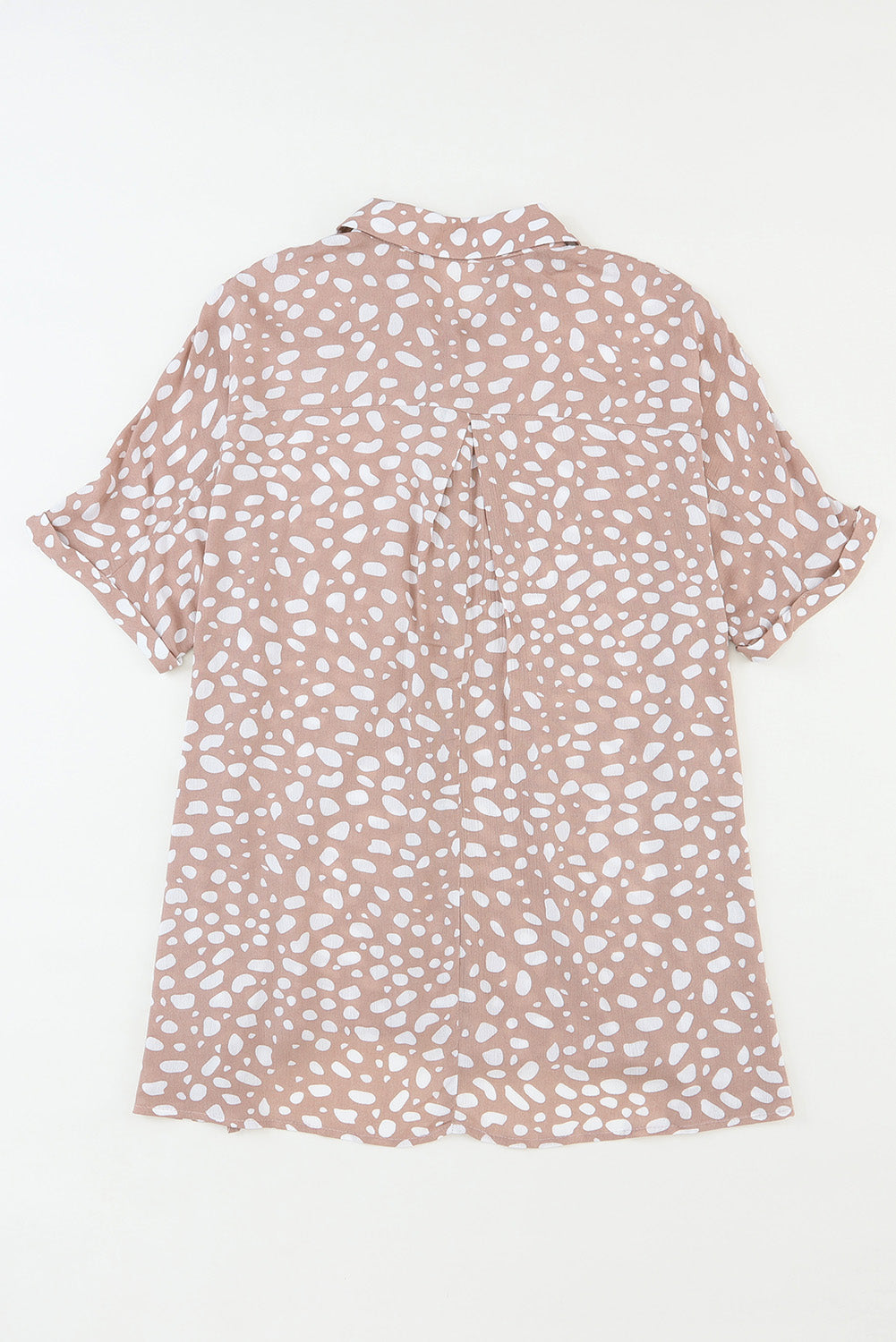 Chemise torsadée à manches courtes imprimée léopard rose