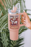 Tasse à double isolation en acier inoxydable 304 Pink Western Cowgirls Graphic 40oz 