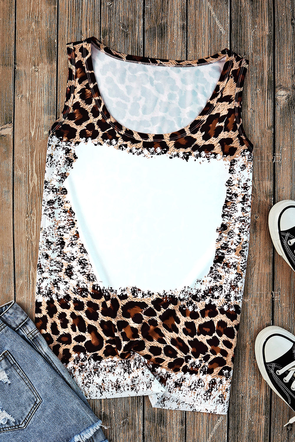 Bleached Blank Graphic Tank Top