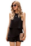 O Neck Ruffle Romper