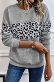 Parchment Leopard Quilted Patchwork Crew Neck Sweatshirt