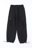 Elastic Waist Drawstring Cuffs Cargo Pants