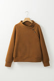 Brown Plaid Raglan Sleeve Sweatshirt