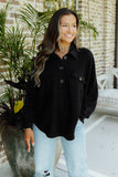 Polo Collar Buttoned Patchy Top with Pockets