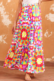 Abstract Floral Pattern Maxi Skirt