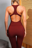 Cutout Racerback Seamless Yoga Jumpsuit