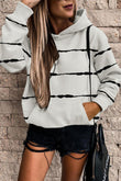 Irregular Striped Kangaroo Pocket Hoodie