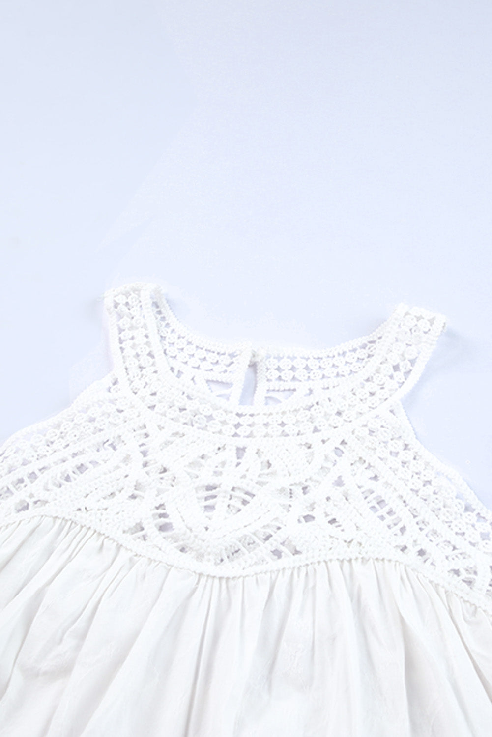 Lace Crochet Sleeveless Babydoll Top