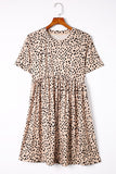 Print Short Sleeve Tunic T-shirt Dress