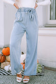 High Waist Pocketed Wide Leg Tencel Jeans