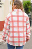 Plus Size Tunic Plaid Sherpa Henley Sweatshirt