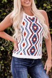 Aztec Geometric Print Knitted Tank Top