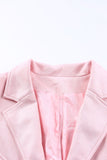 Pink Fringe Plus Size Cropped Jacket