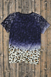 Bleached Tie-dye Leopard Hem Tee