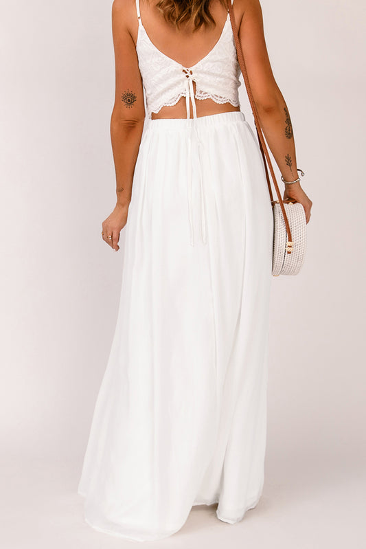 High Waist Maxi Skirt with Split