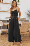 Spaghetti Straps Backless Knot Wide-Leg Jumpsuit