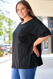 Splatter Allover Plus Size Pocketed T-shirt