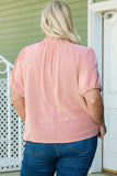 Plus Size Swiss Dot Puff Sleeves Top