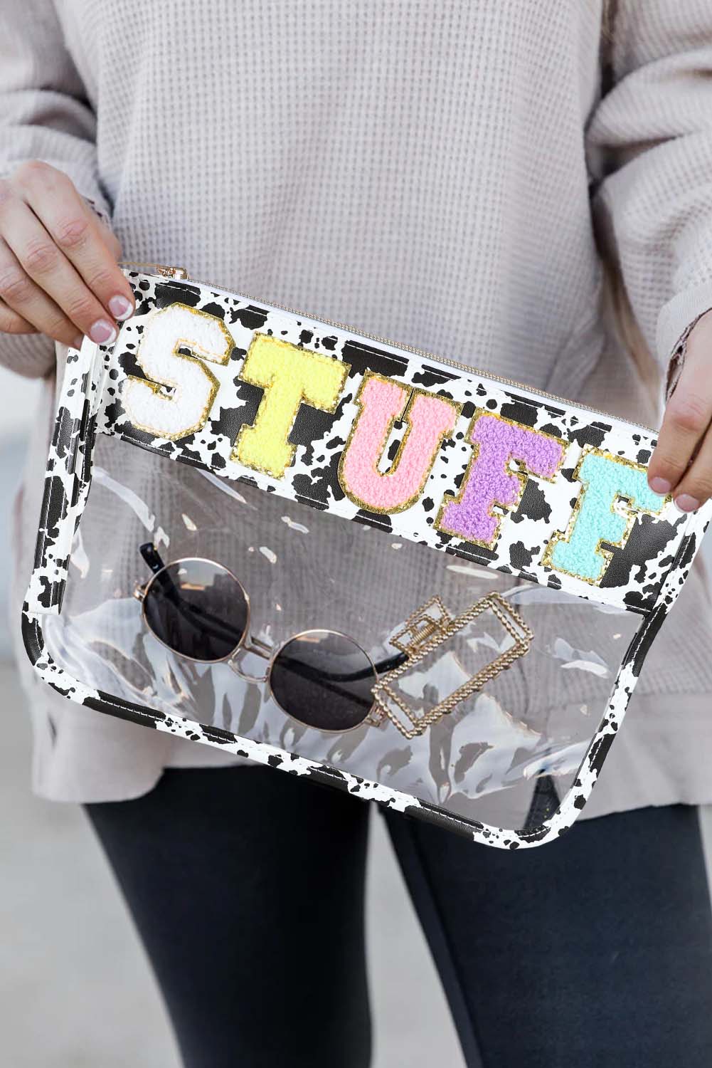 STUFF Print Transparent Zipped Pouch