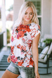 Floral Short Sleeve Round Neck Blouse