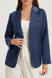 Pocketed Single Button Lapel Neck Blazer