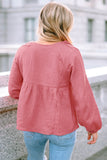 Bubble Sleeve Textured Flowy Blouse