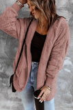 Soft Fleece Hooded Open Front Coat