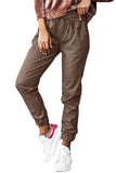 Leather Tie Waist Jogger Pants