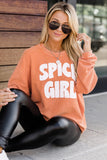 Sweat-shirt graphique SPICY GIRL en cordon orange 